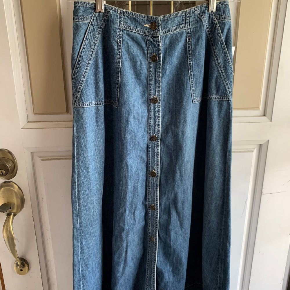 American Living Denim Maxi Flare Skirt Sz2